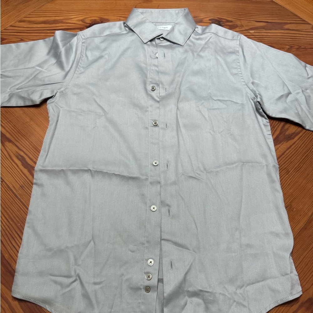 Boys’ Gray Calvin Klein Dress Shirt